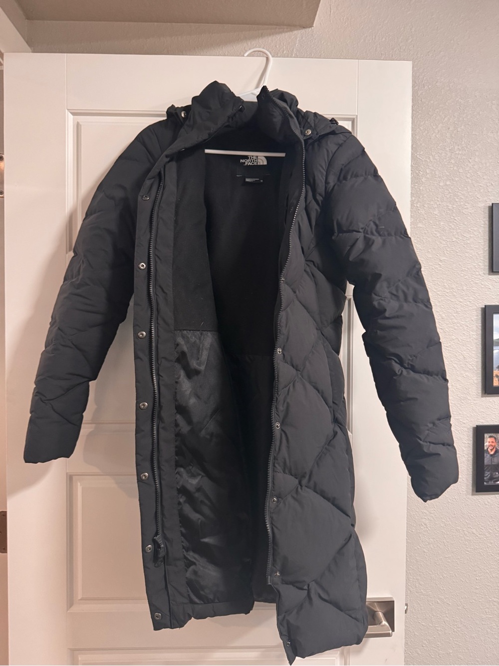 The North Face Women's Black Long Hooded Puffer Coat
